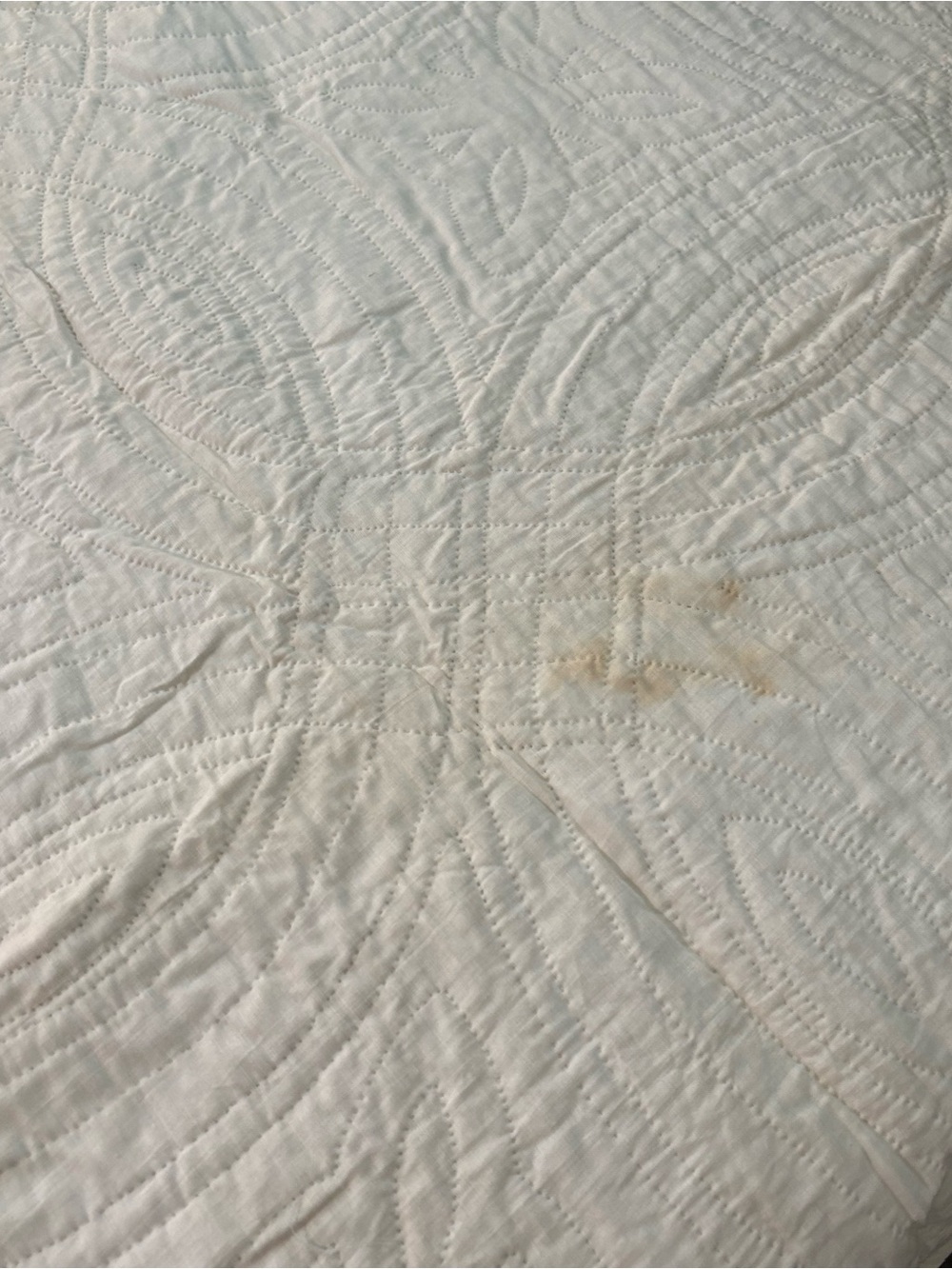 Vintage 1930s Handmade Double Wedding Ring Pattern Quilt (86" x 88") Cottagecore - Picture 14 of 16